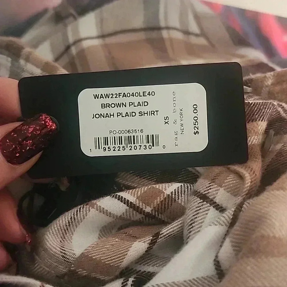 RAG & BONE JONAH PLAID SHIRT IN BROWN SIZE XS - Picture 4 of 5